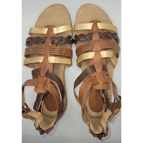 Women’s Earth Origins Harlin Bronze Multi, Leather Gladiator Sandals Size 8 EUC - Picture 5 of 6
